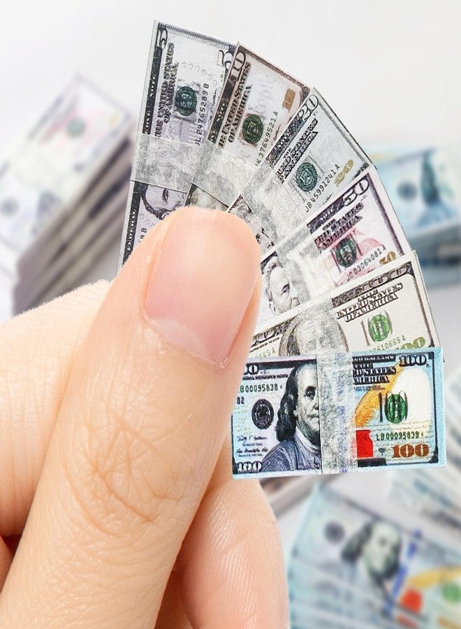 LUFEEMGA 600PCS 1:12 Miniature Dollar Bills Set, Old Tiny Mixed Denominations Money for Mini House, New - Image 3